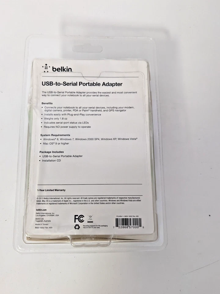 BELKIN USB-TO-SERIAL PORTABLE ADAPTER F5U409v1 - Image 3 of 4