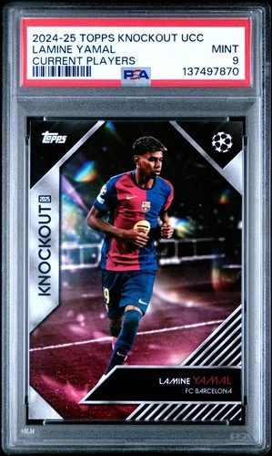 2024-25 TOPPS KNOCKOUT UEFA CLUB COMPETITIONS CURRENT PLAYERS LAMINE YAMAL PSA 9
