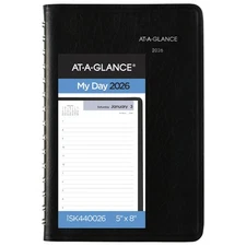 2026 Appointment Book Planner, Daily, 5" x 8", Small, Hourly, DayMinder, Blac...