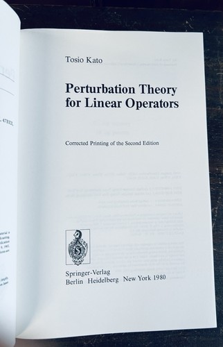 Perturbation Theory for Linear Opeators (1980/1995) by Dr Tosio Kato, Like New - Picture 6 of 8
