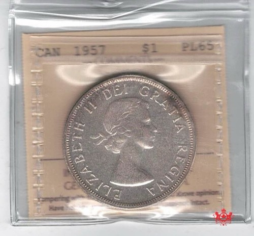 1957 Canada 1 Dollar - ICCS PL65 - XFZ 348 - Picture 1 of 2