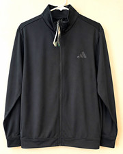 adidas Essentials Men s Tricot Full Zip Track Jacket Black XL Stand-Up Collar