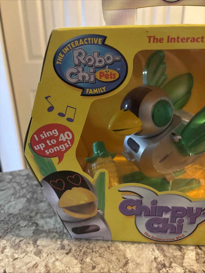 Hasbro Tiger Sega Electronics Chirpy-Chi 2001 robot interactivo para mascotas pájaro sellado Foto 3 de 4