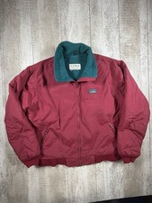 Vintage L.L. Bean Warm Up Jacket Mens Large Fleece Lined Ski Snow Red Pockets US