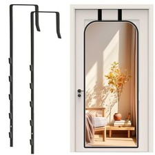 Over-The-Door Mirror Hanger, Adjustable Door Mirrors Hanger Set with Protecti...