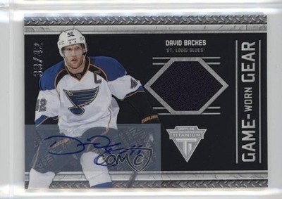 2011-12 Panini Titanium Game-Worn Gear Auto 38/42 David Backes #95 Auto 1t2y