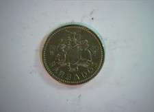Barbados 1980 10 Cents Barbados 10 Cents (Flying fish / Coat of arms) Coin
