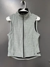 Kerrits Equestrian Fleece Horseback Riding Vest Green Grey Zip Up Horse Collar S