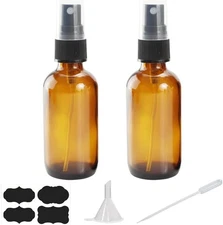 4 oz Amber Glass Spray Bottles for Essential Oils, Small Empty Fine Mist Blue 