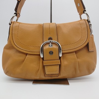 COACH Soho Shoulder Bag Yellow D1068-F15204 Flap Hobo Bag Leather