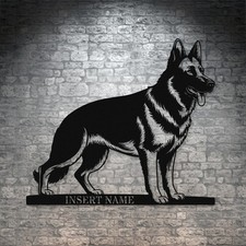 Personalized German Shepherd Metal Sign. Custom Dog Owner Wall Decor Gift