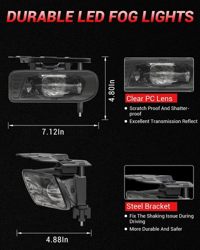 For 2002-2006 Cadillac Escalade Bumper Direct Replacement LED Fog Lights Lamps - Bild 3 von 6