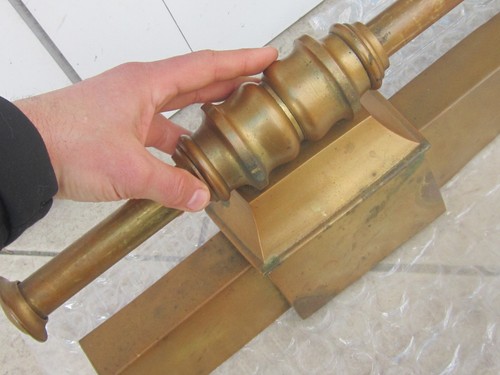 Gorgeous Antique French Bronze/Brass Extendable Chenets Andirons Fireplace Set - Picture 10 of 10