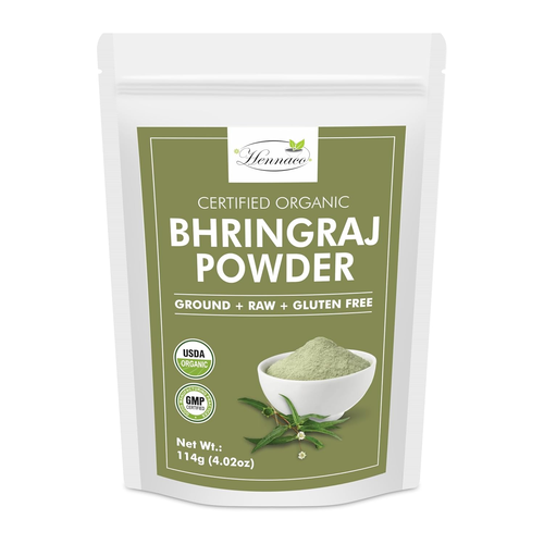 Organic Bhringraj Powder - Bhringraj Hair Mask Powder, Resealable Zip Lock Po... - Picture 3 of 12