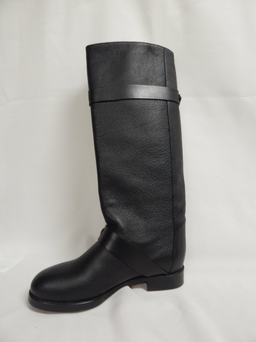 Chloe Biker Knee High Boot 36.5 M Black CH21162 100% Authentic New