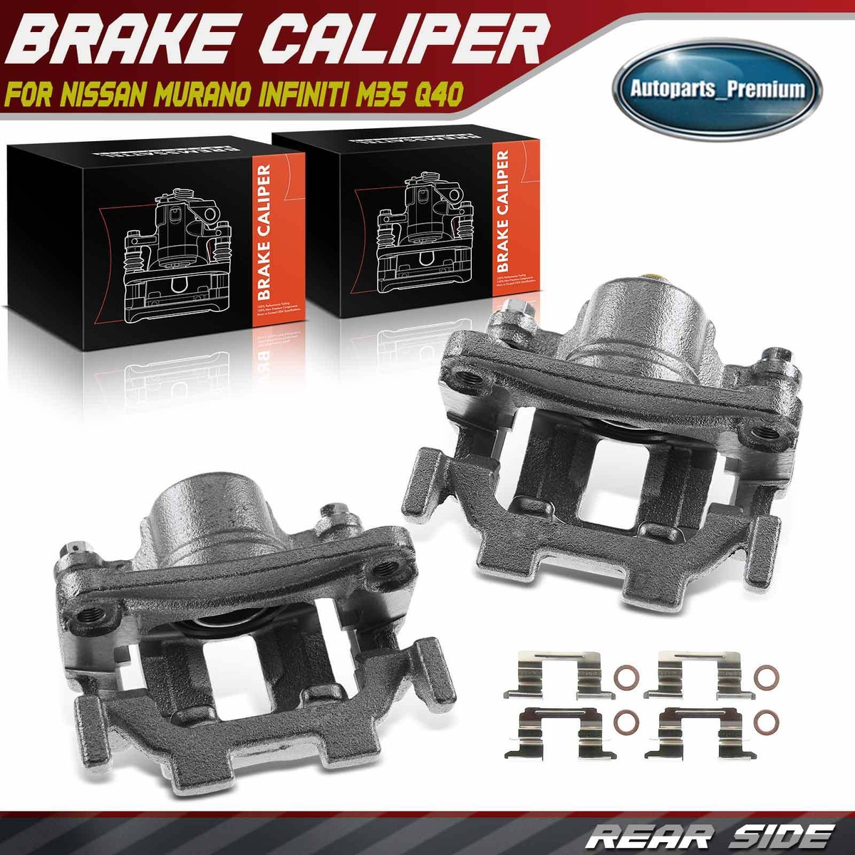 2x Brake Caliper w/ Bracket for Nissan Murano Infiniti M35 Q40 