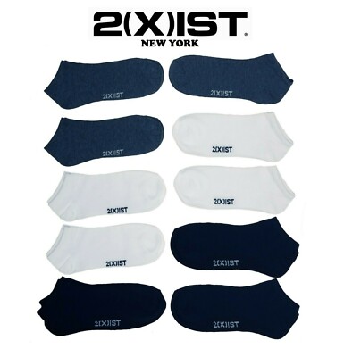 NO SHOW Sport Socks - 2(X)IST Size 10-13 Multi-Colors (3 Color Sets) 10 Pairs