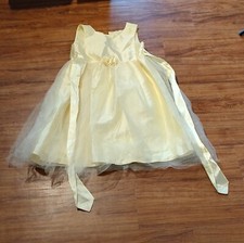 Marmellata Classics Girl's Size 6 Pastel Yellow Party Dress with Rose Detail