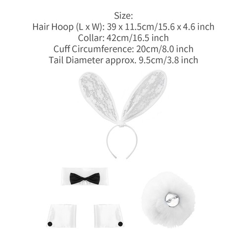 Oreja de conejo pelo aro cuello puño bola de felpa cola de conejo conjuntos herramientas de disfraces de animales - Imagen 51 de 51