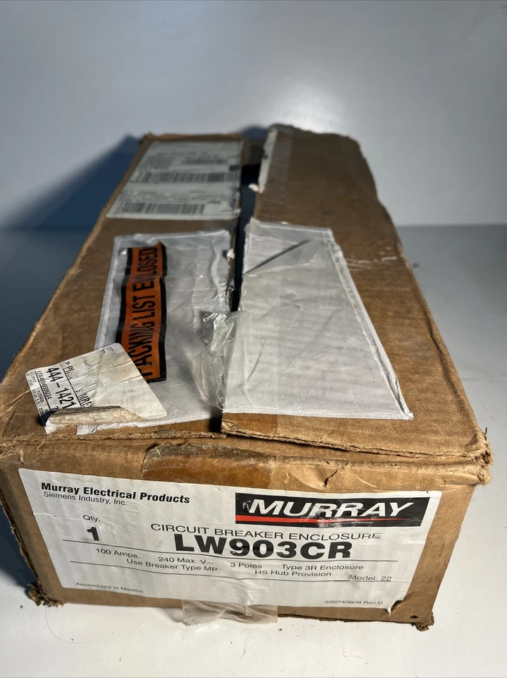 MURRAY LW903CR, 100 Amp, 240 Volts, 3P4W, Nema 3R, Centro de Carga- E1532-NOVO-B - Imagem 2 de 3
