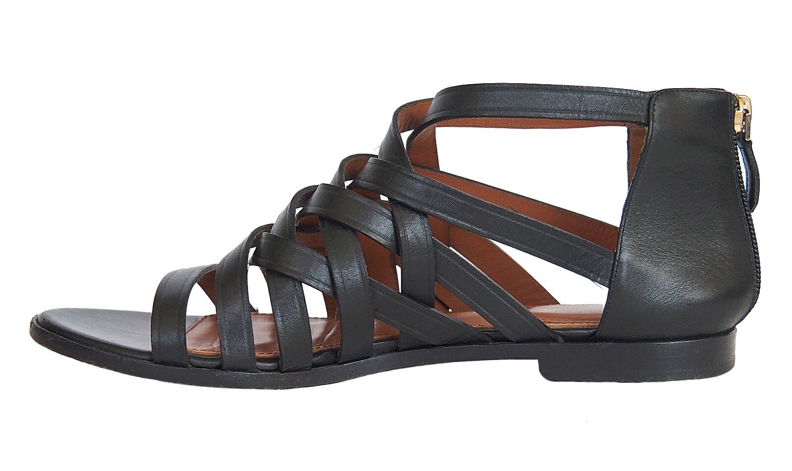 Givenchy Womens Ankle Leather Flat Sandals Shoes Black Size 38 US 8 thumbnail 3