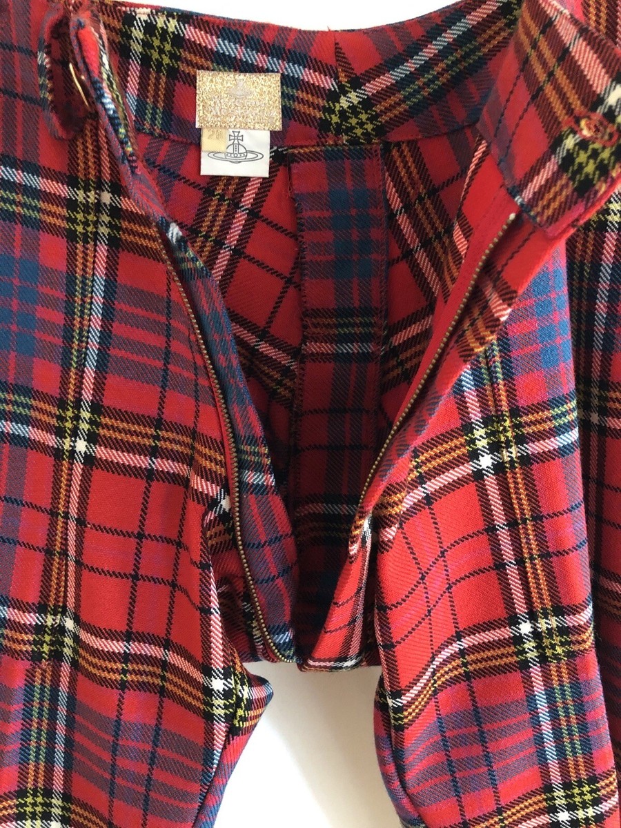RARE 90'S VIVIENNE WESTWOOD RED ANDERSON TARTAN WOOL BONDAGE RARE 90'S VIVIENNE WESTWOOD RED ANDERSON TARTAN WOOL BONDAGE
