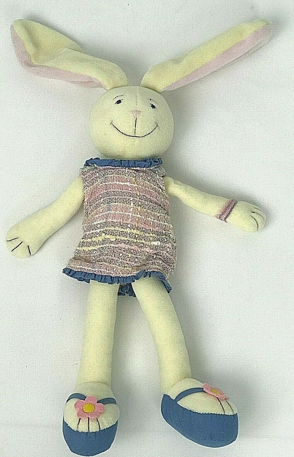Manhattan Toy Cream Yellow Blue Pink Bunny Rabbit stuffed animal plush Doll 2000