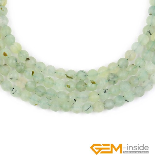 Green Prehnite Natural Gemstones Frosted Round Loose Beads Jewelry Making 15" AU - Picture 19 of 36