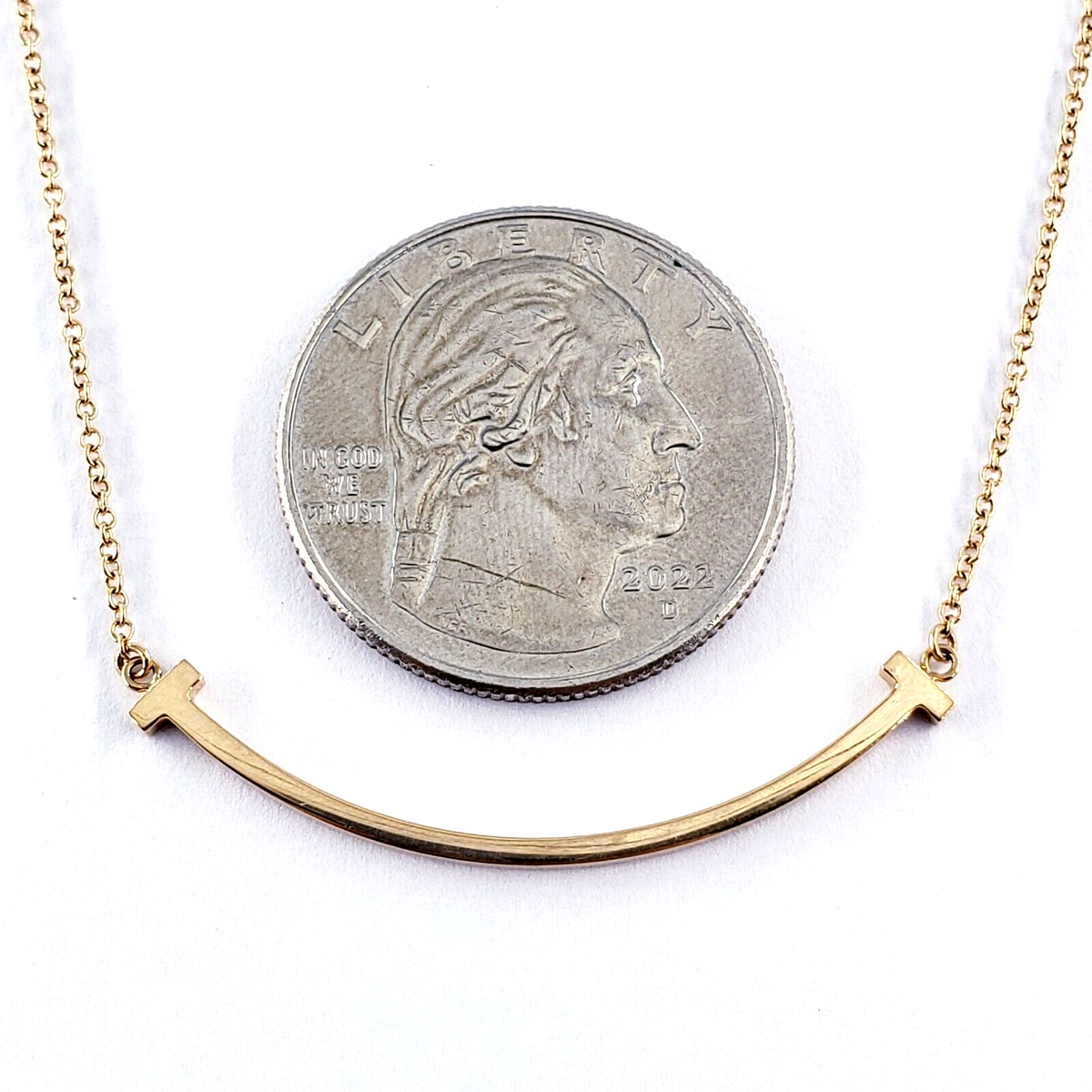 TIFFANY T Small SMILE Pendant 18K Rose Gold 16-18