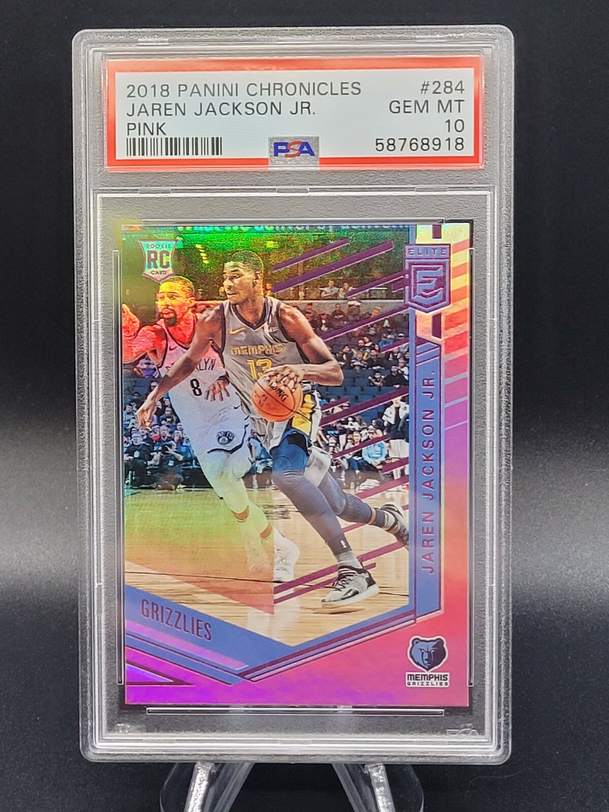2018 Panini Chronicles 284 Jaren Jackson Jr. Rookie Elite Pink PSA 10 Gem Mint