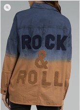 Elan Delilah Jacket In Navy Camel Dip Dyed