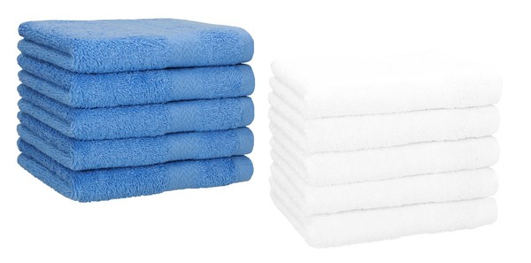 Betz 10 StüCk GäStehandtüCher Premium Baumwolle 30X50 Cm Hellblau / Weiß-image
