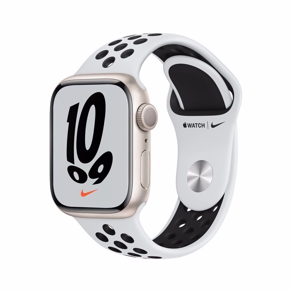 Apple Watch Nike Series 7 41mm Starlight Aluminum Case with Pure 