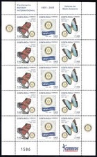 Costa Rica 766A/68A 2005 Minipliego 100º Du Rotary Club International MNH