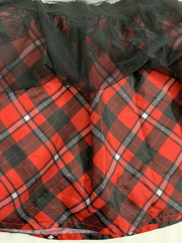 Disney Minnie Mouse Girls Skirt XL 14-16 Plaid Tulle Skort Red Black - Picture 4 of 6