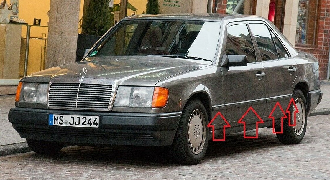 For Mercedes Benz W124 Sedan Door Fender Moulding Trim Set 8 PCS