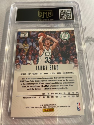 LARRY BIRD CELTICS 2012 PRIZM # 163 GRADED 10 L@@@K - Picture 2 of 2