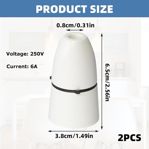 2 Pcs B22 Bulb Bayonet Pendant Lamp Holder Ceiling Pendant Light Fitting White - Picture 7 of 7