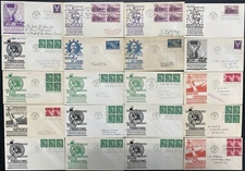Lot of 140 Anderson cachet First Day covers 1940's nice Group Airmail & regular