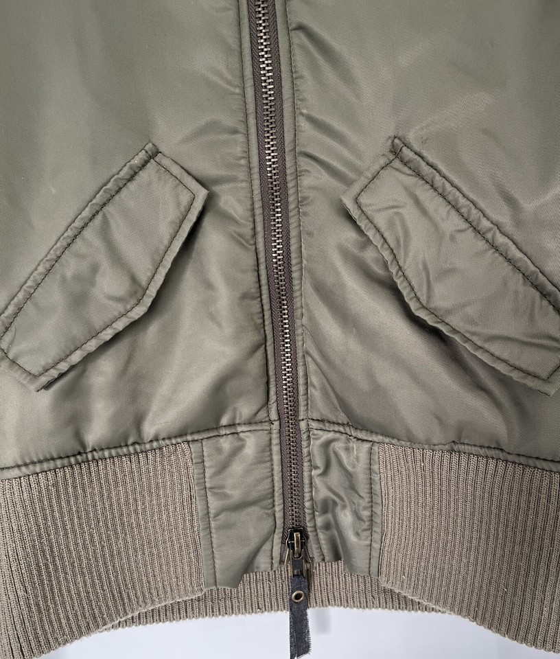 Vintage GOA Japan Green Khaki Nylon Bomber Flight Jacket 375990041 eBay