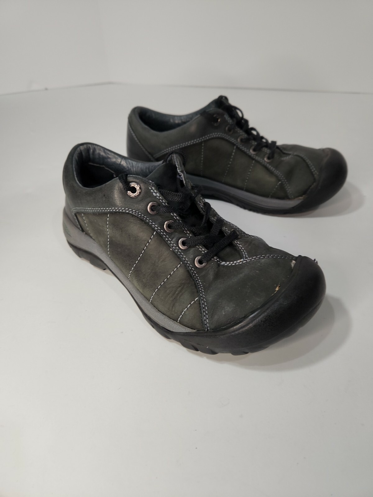 Scarpe da passeggio Keen XT 1106 donna taglia 9 in pelle stringate Oxford grigio verde
