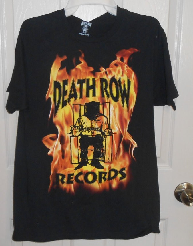 FILA NUOVA T shirt logo Death Row Records nera grafica vintage giunzione viola M
