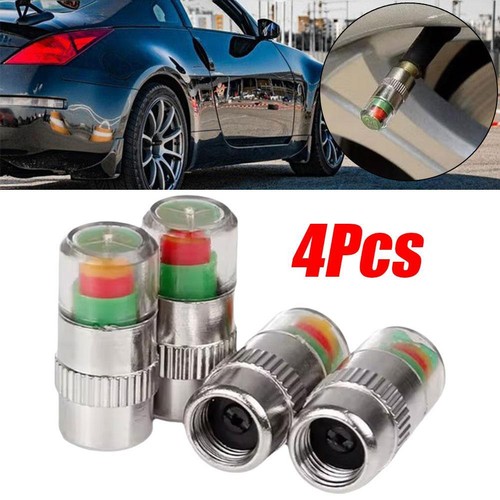 4 Pcs Car Auto Tire Monitor Valve Dust Cap Pressure Indicator Sensor Eye UK - Picture 2 of 13