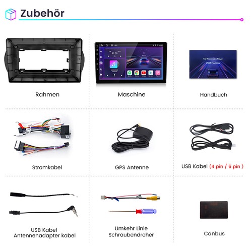 Android 13 Autoradio Carplay Für Fiat Fiorino Qubo Citroen Nemo 2008-2017 4+64GB - Bild 19 von 19