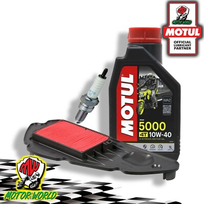 KIT TAGLIANDO MOTUL 5000 10W40 FILTRO ARIA CANDELA OLIO Honda SH