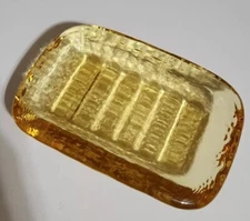 Fire and Light Soap Dish Recycled Art Glass Citrus Color Fire & Light