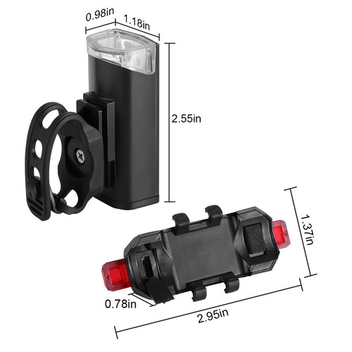 USB Recargable LED Faro Bicicleta Impermeable Bicicleta Delantera Trasera Lámpara Ciclismo - Imagen 16 de 16