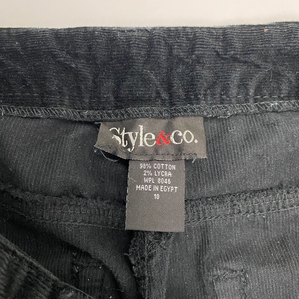 Pantalones de pana negros Style & Co Bootcut para mujer talla 10 Foto 3 de 3