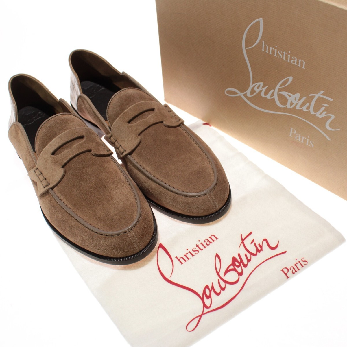 Christian Louboutin NWB Suede/Alligator Penny Loafers Size Christian Louboutin NWB Suede/Alligator Penny Loafers Size