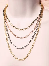 Paper Clip Chains Silver Gold Gunmetal Copper Bronze Rose 5mm x 10mm layering